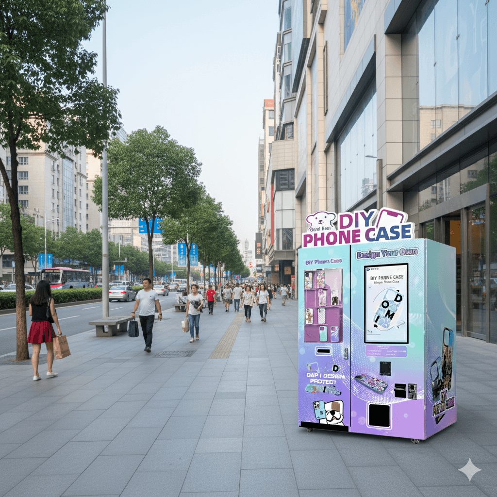 SpinDrop vending machines in a mall environment